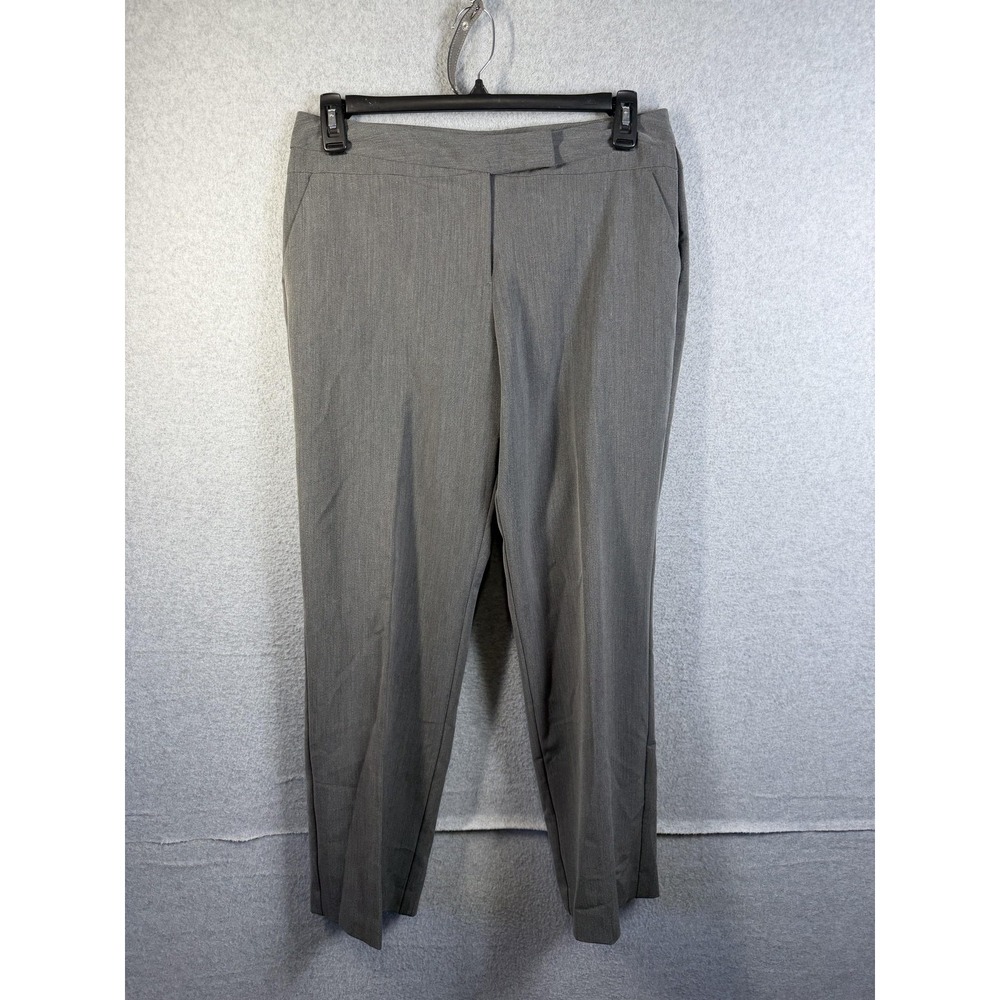 Worthington Pants Womens 12 Petite Gray Modern Fit Pull On Stretch Dress Work